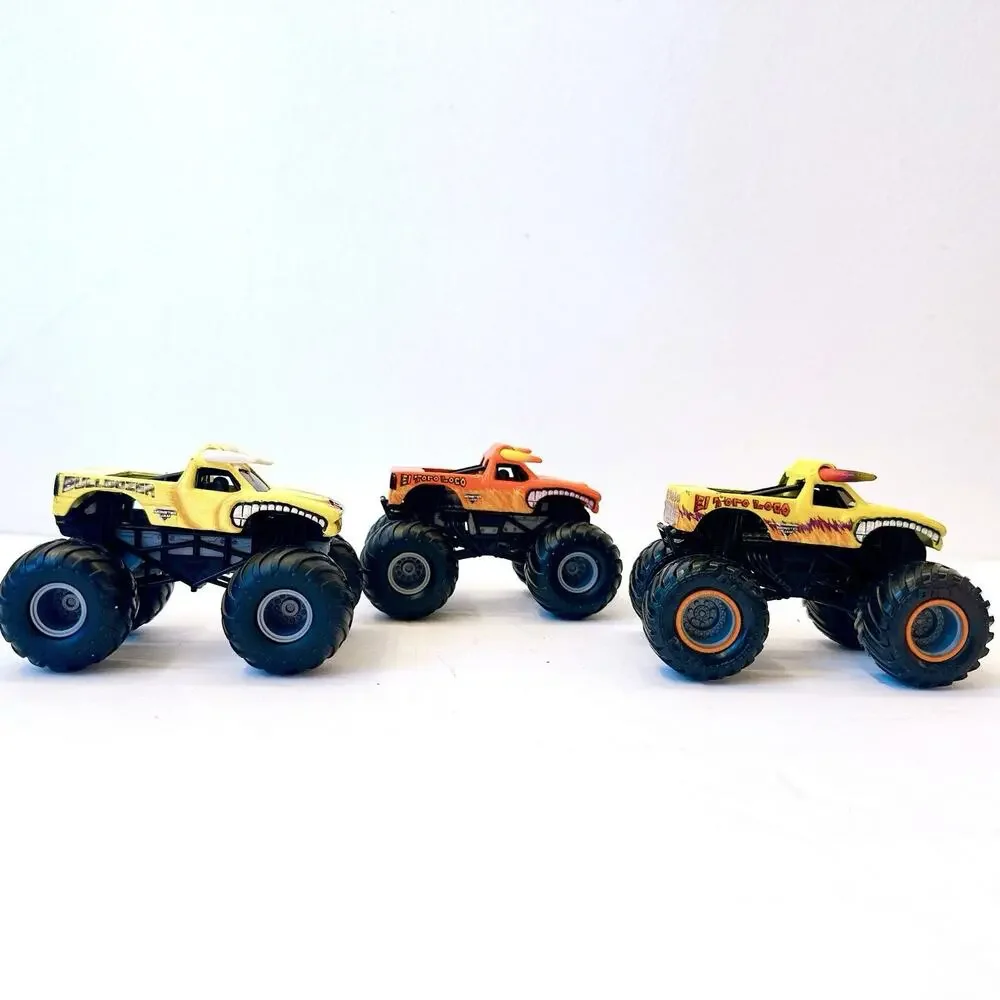 Hot Wheels Monster Jam Die-Cast Truck El Toro Loco 1:64‎ Scale Lot Of 3 Car Toys